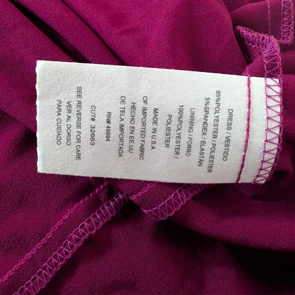 Evening Gown Magenta Berry Sweetheart Neckline Cold Shoulder Embellished Size 16 - Picture 13 of 14